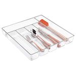 iDesign Linus Cutlery Tray for Silverware, Large Kitchen Accessories for Storage and Organising, Made of Durable Plastic, Clear