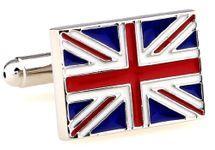 MRCUFF United Kingdom Flag Great Britain British Pair Cufflinks in Presentation Gift Box & Polishing Cloth