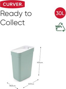 CURVER 30L Recycling Bin – Green Plastic Waste Container