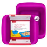 Rapid Mac Cooker | Microwave Macaroni & Cheese in 5 Minutes | Perfect for Dorm, Small Kitchen or Office | Dishwasher Safe, Microwaveable, BPA-Free | Purple, 2 Pack