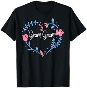 Flower Gram Gram T-Shirt Grandma Christmas Birthday Gift Tee T-Shirt