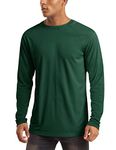 Workout Shirts for Men Set Long Sleeve Summer Shirts Men UPF 50 Long Sleeve Quick Dry Shirts Athletic T-Shirt Sun Shirts Men Outdoor Hiking Shirts Dark Green