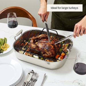 All-Clad 16-Inch Stainless Steel Roaster – Large Oven Roasting Pan