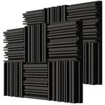 TroyStudio Thick Acoustic Foam Panels, 12 X 12 X 2 Inch 12 Pcs Broadband Sound Absorbing Foam, Dense Soundproof Padding Tile, Recording Studio Foam Absorber, Groove Decorative 3D Wall Ceiling Panel