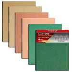 Boshcraft 60 PCS Sandpaper, Sandpaper Assortment Sandpaper for Wood Metal Automative Furniture Hand Sander Paper 60/80/120/150/220/320 Grit Sandpaper Sheet Sanding Paper Cut for Use 9" x 11"