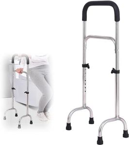 Bastón Cuatro Patas,bastón tetrápodo Ajustable con Base Ancha Cuatro Patas, Bastones Ligeros y estables Acero Inoxidable, Ayuda para la Movilidad pie