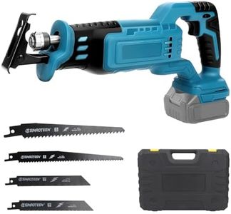 Battery Reciprocating Saw Compatible with Makita 18 V Lithium Battery, 2800 SPM, Stroke Length 26 mm, Brushless Reciprocating Saw with 4 Saw Blades, 1 Tool Box, for Cutting Wood, Metal and PVC