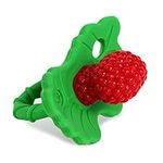 RaZbaby RaZberry Silicone Baby Teether Toy - Berrybumps Soothe Babies Sore Gums - Hands Free Design - BPA Free - Easy-to-Hold - Teething Relief Pacifier For Infant - Fruit Shape/Red