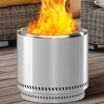 YITAHOME Fire Pit Smokeless 19'' Firepits for Outside Patio, Portable Wood Burning Outdoor Fire Pit w/Removable Ash Pan & Carry Bag, Suitable for Patio and Camping, Silver