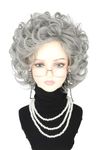 LeMarnia Old Lady Wigs and Accessories 5 Piece Set Short Curly Gray Granny Wig for Cosplay 100 Years Old Man Costume Wig Halloween Party Wig