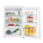 COMFEE' RCD133WH2(E) 131L Under Counter Larder Fridge, LED Light, Adjustable Thermostat, Reversible Door, Removable Glass Shelves, Low Noise, White