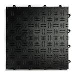 GarageTrac Diamond, Durable Interlocking Modular Garage Flooring Tile (24 Pack), Black