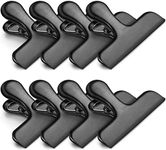 Bag Clips Heavy Duty Stainless Steel Chip Clips, Great for Air Tight Seal Grip on Coffee Food Bread Bags Kitchen Home Office - Pack of 8