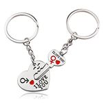 Matching Couples Keychain Gifts for Boyfriend Girlfriend Friendship BFF Cute Valentines Day Stuff Presents Him Her Best Friends Birthday Vday Gifts Set