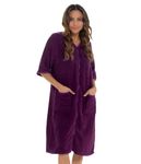 Ladies Undercover Zip Towelling Robe LN728 Purple 18-20