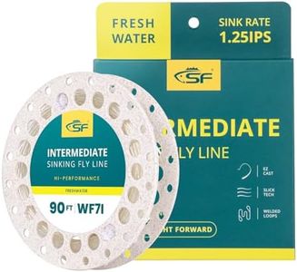 SF 90FT 1.25IPS WF7I Intermediate Fly Line Weight Forward Intermediate Sink Fly Fishing Line Clear Nylon Monofilament for Fishing Streamers