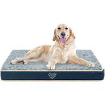 VANKEAN Waterproof Dog Crate Pad Bed Mat Reversible (Cool & Warm), Removable Washable Cover & Waterproof Inner Lining, Pet Crate Mattress for Cats and Dogs, Joint Relief Dog Bed for Crate, Navy/Grey