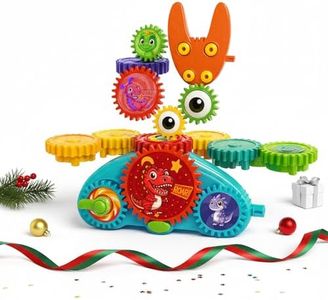 ROHSCE STEM Gear Toys for Toddlers 1-3 | Spinning Building Gears Toy for Kids | Interlocking Building Blocks Educational Gear Puzzle | Motorized Construction Toys for Boys Girls
