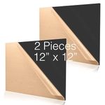 Acrylic Sheet Black Cast Glass (Set of 2) 12" x 12" Long Panel 1/8" Thick (3 mm) Plastic Board with Protective Paper for Signs, DIY Display Projects, Craft. Black by iBLUNT