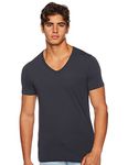 JACK & JONES Men's Basic V-neck Tee S/S Noos T-Shirt, Navy Blue, L