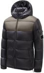 ceauros Men's Hooded Puffer Jacket Winter Coat Warm Thickened Zip Up Quilted Padded Jackets with Pockets(Army Green,S)