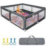 BQKOZFIN Baby Playpen, 79"x79"Playpen for Babies and Toddlers, Indoor & Outdoor Kids Activity Center, Sturdy Safety Play Yard, Infants Play Pen with Gate and Soft Breathable Mesh