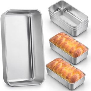 LIANYU 6 Pack Bread Loaf Pan for Baking Bread 9x5, Bread Pans for Homemade Bread, Stainless Steel Meat loaf Baking Pan, Nonstick Loaf Tin for Banana Sandwich Sourdough