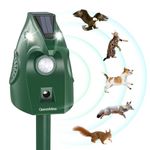 Animal Deterrent Devices,Ultrasonic Pest Repeller, Solar Powered Animal Repeller, Cat Repellent,Squirrel Repellent,Skunk Deterrent with Motion Sensor,18kHz