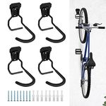 Sinoer 4 Pack Vertical Bicycle Hooks,Bike Hanger Rack,Heavy Duty Hooks Wall Mount Bicycle Rack Holder,Bike Hanger Vertical Stand for Garage
