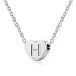 AFSTALR Letter Initial Necklace Girls Women Silver Personalized Tiny Initial Alphabet Love Choker Necklace Gifts, Silver Letter H Necklace