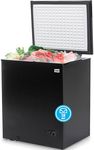 TABU 7.0 Cubic Feet Chest Freezer,Top Opening Chest Deep Freezer with Storage Basket, Energy Saving Compact Freezer with 7 Level Adjustable Thermostat & Removable Basket (Black)