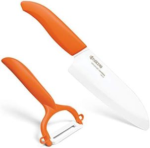 Kyocera Santoku Knife and Peeler Set, Orange, FK-140WHCP10NOR