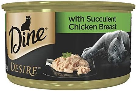 DINE DESIRE Adult Wet Cat Food With Succulent Chicken Breast 85g Can, 24 Pack