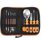 Halloween Pumpkin Carving Tools Kit,Elmchee Halloween Jack-O-Lanterns 11 Piece Professional pumpkin cutting supplies tools Kit stainless steel lengthening and thickening with Handbag