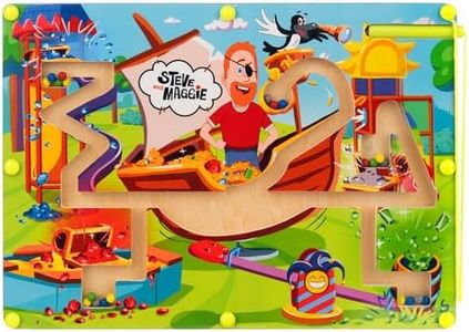 STEVE and MAGGIE Magnetic Color and Number Maze, Montessori Wooden Magnetic Puzzle Board for Toddlers 3-5,Color Sorting Sensory Toy, Fine Motor Skills Activity Birthday Gift for Kids Boys Girls