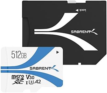 SABRENT Rocket V30 A2 512GB MicroSDXC Memory Card R100MB/s W30MB/s Compatible with Steam Deck, Nintendo-Switch, Go Pro, Cameras, Smartphones. (SD-MQ30-512)
