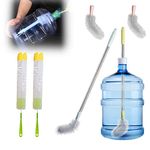 6 PCS 28" Extra Long Handle Bucket Brush, 3 & 5 Gallon Water Bottle Cleaning Brush, Flex Head, Stainless Steel Handle Bendable Replaceable Brush Head (2 Brush Heads+2 28“ Brush+2 18” Brush)