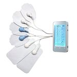 Healthmateforever 12 Modes Touch Screen Rechargeable Electronic Pulse Back Pain Relief Therapy Electrotherapy Massager System + 4In1 Electrode Wires + 1 Pair Of Long Life Reusable Electrotherapy Pads Silver