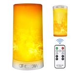 CFGROW LED Flame Effect Light,USB Rechargeable Outdoor Flame Table Lamp Waterproof Dimmable 4 Modes,Flame Lamp with Gravity Sensing Effect IR Wireless Remote&Timer,for Halloween Room Party Bar Decor