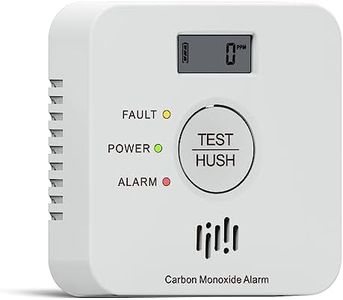 Kohlenmonoxid Melder, 10-Jahres-Batterie CO melder mit LCD-Display und Silent-Test-Taste, EN50291 konform, Kohlenmonoxid-Warner (TCS0202A)