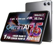 Android Tablet 10 Inch with Octa-Core Processor, 18GB RAM 128GB ROM 1TB Expandable, 1280x800 HD IPS Display, 6000mAh 7H, Widevine L1, GPS, 5G WiFi, BT5.0, 5MP+8MP Dual Camera
