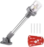 RVZONE Stern Lights for Boats, 12 inch 180° Fold Down Anchor Light IP67 Navigation Lights 360° White LED Boat Lights for Pontoon, Bimini Top, Yacht (Gray)
