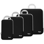 PAXVAL Compression Packing Cubes for Suitcases - 4 Pack Travel Luggage Organiser Set, Extensible Travel Compression Bags for Suitcase Organization