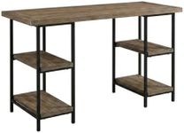 BosomHug 60 Inch Writing Desk with Shelves, Industrial Computer Table with Drawers, Modern Wood Home Office Workstation, Sturdy M