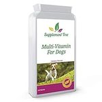 Daily Multivitamins for Dogs 120 Chewable Chicken Flavour Tablets | 24 Essential Vitamins & Minerals | Support Healthy Heart Brain Hips Joints Bones Teeth Skin & Coat | For Young or Senior Pets