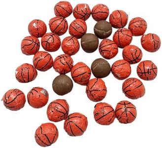 Chocolate Basketballs - 2 LB Resealable Stand Up Bulk Candy Bag (approx. 160 pieces) - Individually Wrapped Mini Chocolate Balls - Basketball Themed Novelty Candy