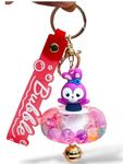 TERA 13 Liquid Floating Cute keychains Bag Charm, Wristlet Bracelet Key Ring for Women Girl, Moving Sand Teddy Keychain Return Gift for kids Keychain for Girls 1pcs