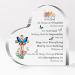 Acrylic Plaque Sign for Woman Man Christian Gifts Bible Verses Quotes Home Decor Inspirational Birthday Bestie Son Daughter Graduation Christmas Religious Keepsakes With God All Things Are Possible