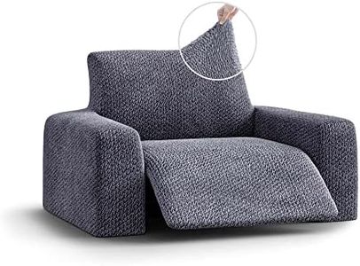 PAULATO BY GA.I.CO. Recliner Cover - Reclining Chair Cover - Washable Recliners Slipcovers - Soft Fabric Slipcover - 1-Piece Form Fit Stretch Furniture Protector - Velvet - Grey (Recliner Cover)