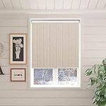 KCO Blackout Roller Blinds for Windows, Cordless Roller Window Blinds UV Protection Thermal Insulated Fabric, 100% Blackout Roller Shades for Windows, Office, Home, Bedroom, 28" W x 72" L, Beige